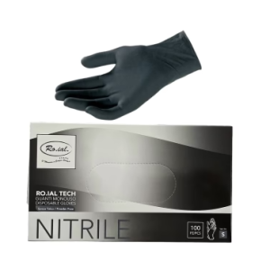 ROIAL TECH GUANTI MONOUSO NITRILE NERO S