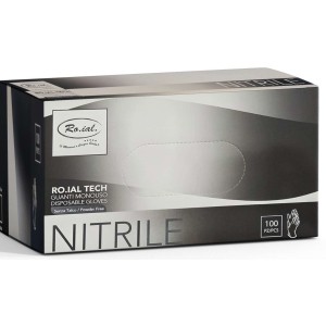 ROIAL TECH GUANTI MONOUSO NITRILE NERO L