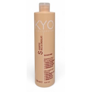 KYO Curly System Shampoo Ricci 500 ml con Acido Ialuronico senza SLS/SLES per capelli ricci e mossi