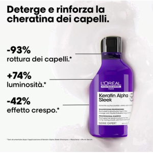 L'Oréal Professionnel Keratin Alpha Sleek Shampoo Senza Solfati Anticrespo 300 ml 2