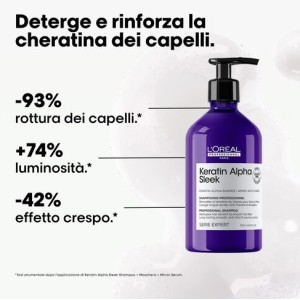 L'Oréal Professionnel Keratin Alpha Sleek Shampoo Senza Solfati Anticrespo 500 ml 2