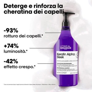 L'Oréal Professionnel Keratin Alpha Sleek Shampoo Senza Solfati Anticrespo 1500 ml 2