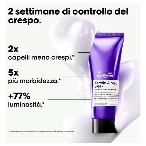 L'Oréal Professionnel Keratin Alpha Sleek Smooth Transformer Anticrespo 200 ml Trattamento Disciplinante