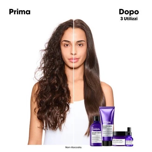 L'Oréal Professionnel Keratin Alpha Sleek Smooth Transformer Anticrespo 200 ml Trattamento Disciplinante