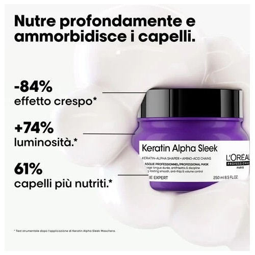 L'Oréal Professionnel Keratin Alpha Sleek Maschera Disciplinante Anticrespo 250 ml