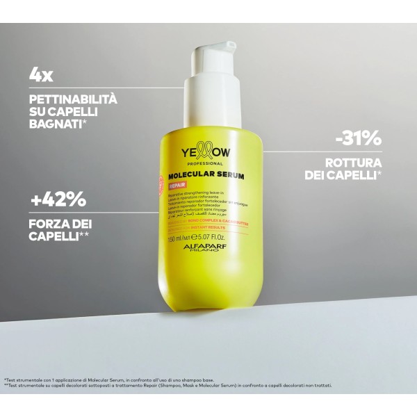 Yellow Professional Molecular Serum 150 ml – Siero Leave-In Riparatore Capelli Danneggiati