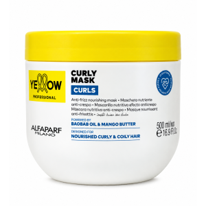Yellow Professional Curly Mask 500ml – Maschera Nutriente Idratante Capelli Ricci, Mossi e Coily