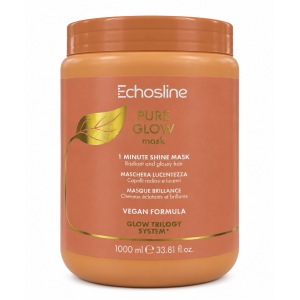 Echosline Pure Glow 1 Minute Shine Mask 1000 ml Maschera Lucentezza per Capelli Spenti e Opachi