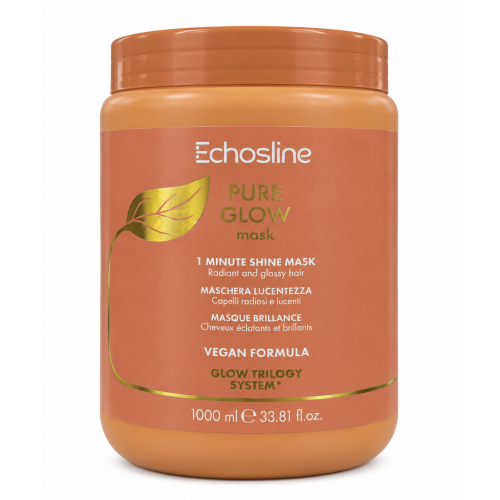 Echosline Pure Glow 1 Minute Shine Mask 1000 ml Maschera Lucentezza per Capelli Spenti e Opachi