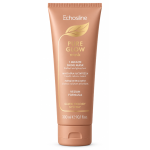 Echosline Pure Glow 1 Minute Shine Mask 300 ml Maschera Lucentezza per Capelli Spenti e Opachi